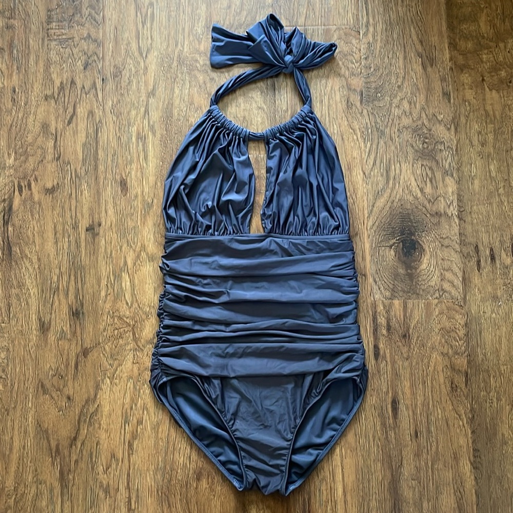 Lenny Niemeyer Bio Ruched Halter One Piece Swimsuit View 2